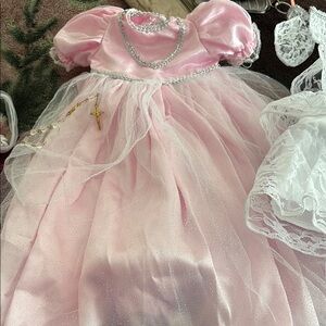 dresses set and veil for baby's christening